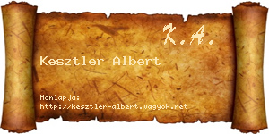 Kesztler Albert névjegykártya