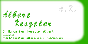 albert kesztler business card